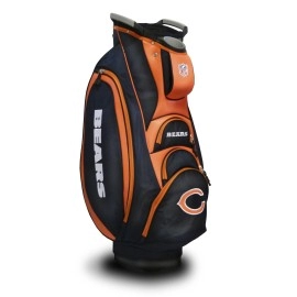 Team Golf NFL Chicago Bears Victory Golf Cart Bag, 10-way Top with Integrated Dual Handle & External Putter Well, Cooler Pocket, Padded Strap, Umbrella Holder & Removable Rain Hood