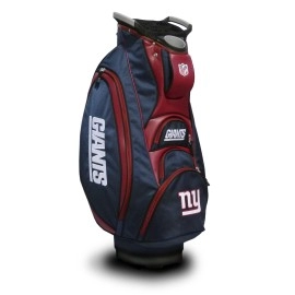 Team Golf NFL New York Giants Victory Golf Cart Bag, 10-way Top with Integrated Dual Handle & External Putter Well, Cooler Pocket, Padded Strap, Umbrella Holder & Removable Rain Hood