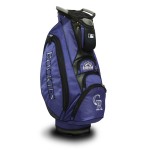 Team Golf MLB Colorado Rockies Victory Golf Cart Bag, 10-way Top with Integrated Dual Handle & External Putter Well, Cooler Pocket, Padded Strap, Umbrella Holder & Removable Rain Hood