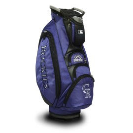 Team Golf MLB Colorado Rockies Victory Golf Cart Bag, 10-way Top with Integrated Dual Handle & External Putter Well, Cooler Pocket, Padded Strap, Umbrella Holder & Removable Rain Hood