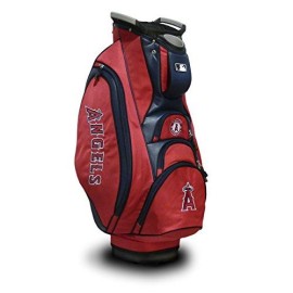 Team Golf Mlb Los Angeles Angels Victory Golf Cart Bag, 10-Way Top With Integrated Dual Handle & External Putter Well, Cooler Pocket, Padded Strap, Umbrella Holder & Removable Rain Hood