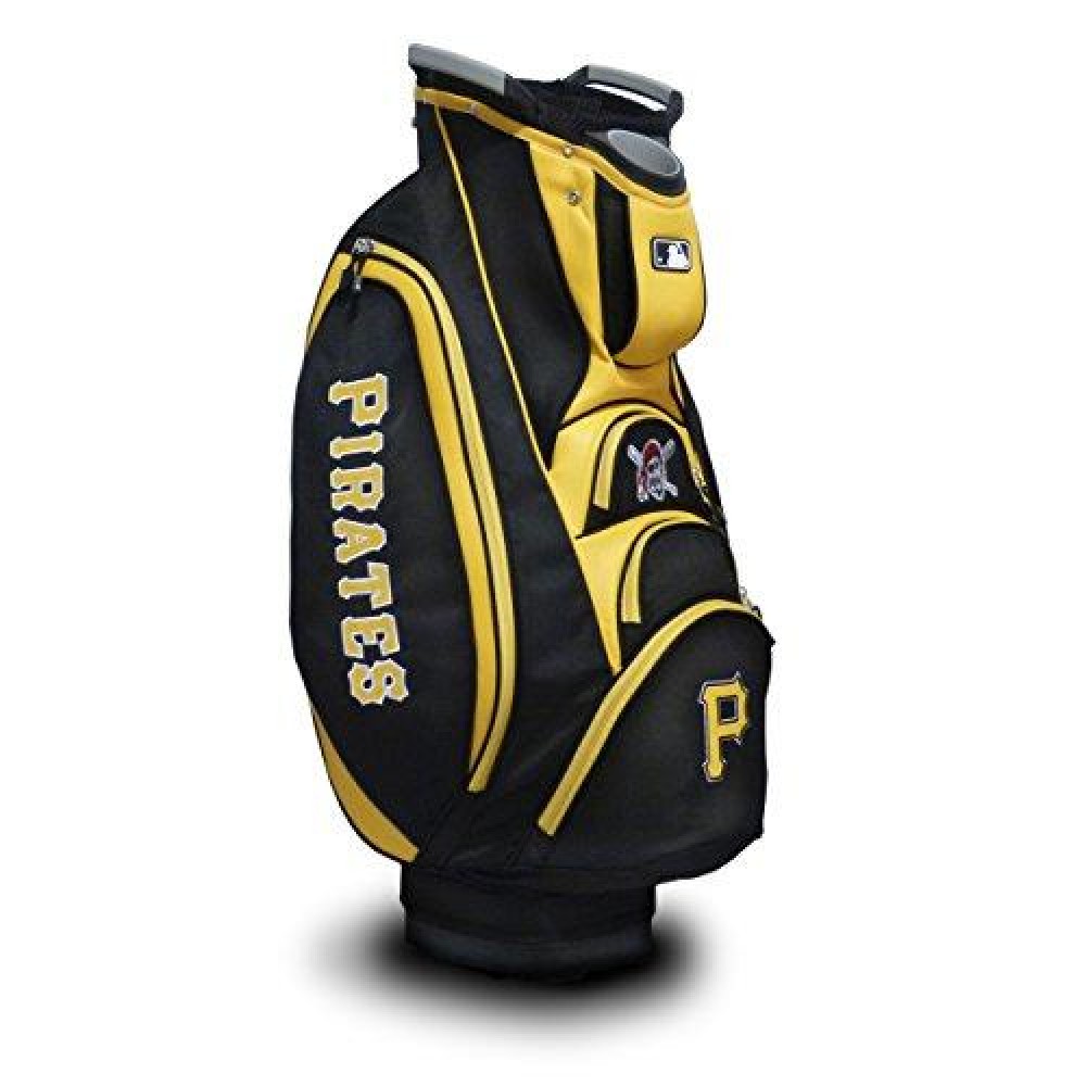 Team Golf Mlb Pittsburgh Pirates Victory Golf Cart Bag, 10-Way Top With Integrated Dual Handle & External Putter Well, Cooler Pocket, Padded Strap, Umbrella Holder & Removable Rain Hood