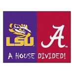 Fanmats - 17150 Ncaa House Divided: Lsu/Alabama Rug, 34 X 45/Small, Black