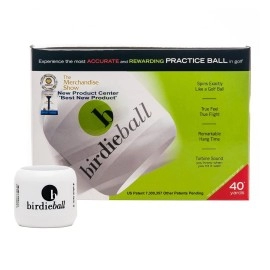 BirdieBall Set: Practice Golf Balls and Strike Pad | 1 Dozen Full Swing Limited Flight Practice Balls and Training Mat