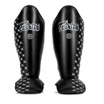 Fairtex Sp5 Muay Thai Shin Guards For Men, Women, Kids Shinguards Are Premium, Lightweight & Durable Extended Protection To Avoid Shin Splints During Training Or Sparring - Large,Black
