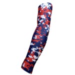 Sportsfarm New Navy Blue Red White Digital Camo Arm Sleeve - Moisture Wicking Compression (Medium)