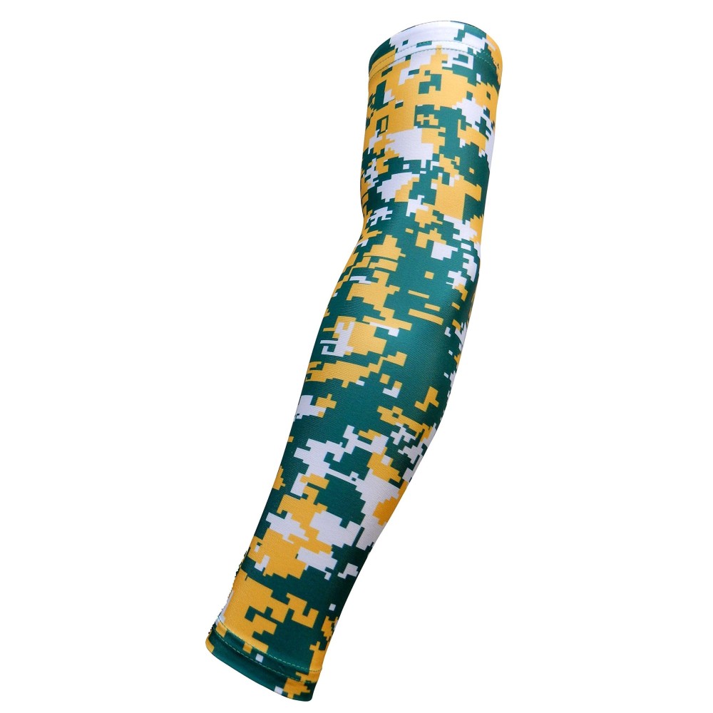 Sportsfarm New Moisture Wicking Compression Arm Sleeve (Green Yellow Digital Camo, Medium)