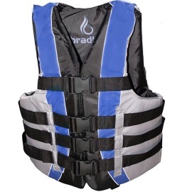 Bradley Fully Enclosed Deluxe 4-Buckle Adult Life Jacket Vest (Blue)