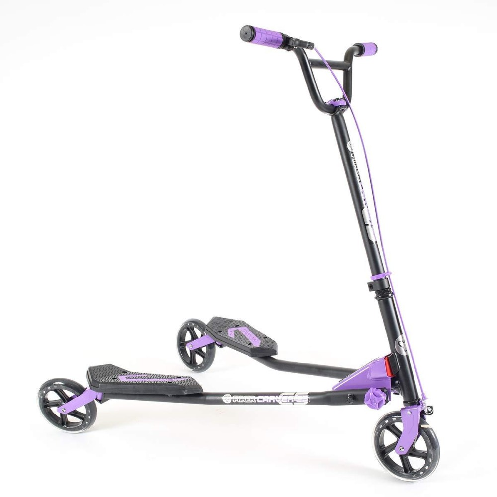 Yvolution Y Fliker Carver C5 Scooter 3 Wheels Foldable Wiggle Scooter Self-Propelling Drifting Scooter for Adults and Kids Ages 9+ Years Old