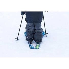 Lucky Bums Kids Beginner Ski And Pole Set With Bindings, Digital Blue