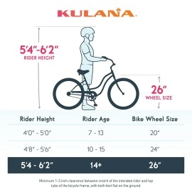 Kulana Hiku Cruiser Bike, 26-Inch Wheels, Green