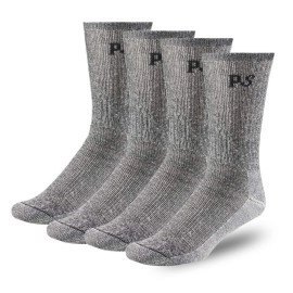 People Socks 4Pairs 71% Premium Merino Wool Crew Socks Made In Usa (Small-Medium, Small-Medium Charcoal)