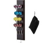 Viper Dart Caddy Solid Wood Wall Mounted Dart Holder / Stand, Displays 4 Sets of Steel or Soft Tip Darts, for all Sisal & Electronic Dartboards, Surrounds & Cabinets, Mahogany Finish