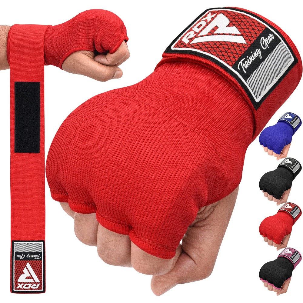 Rdx Training Boxing Inner Gloves Hand Wraps Mma Fist Protector Bandages Mitts,Red,Small