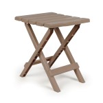 Camco 21045 Small Quick-Folding Adirondack Table, Plastic, Taupe