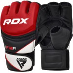 Rdx Mma Gloves Grappling Sparring, Maya Hide Leather, Boxing Gloves Men Women Muay Thai Martial Arts Training, Half Finger Adjustable Mitts Wrist Support Kickboxing Cage Fighting Punching Bag Workout