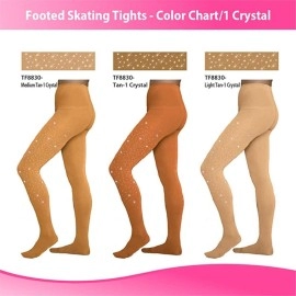 ChloeNoel Figure Skating Light Tan Footed Tights TF8830 Light Tan Adult Extra Large/Extra Extra Large