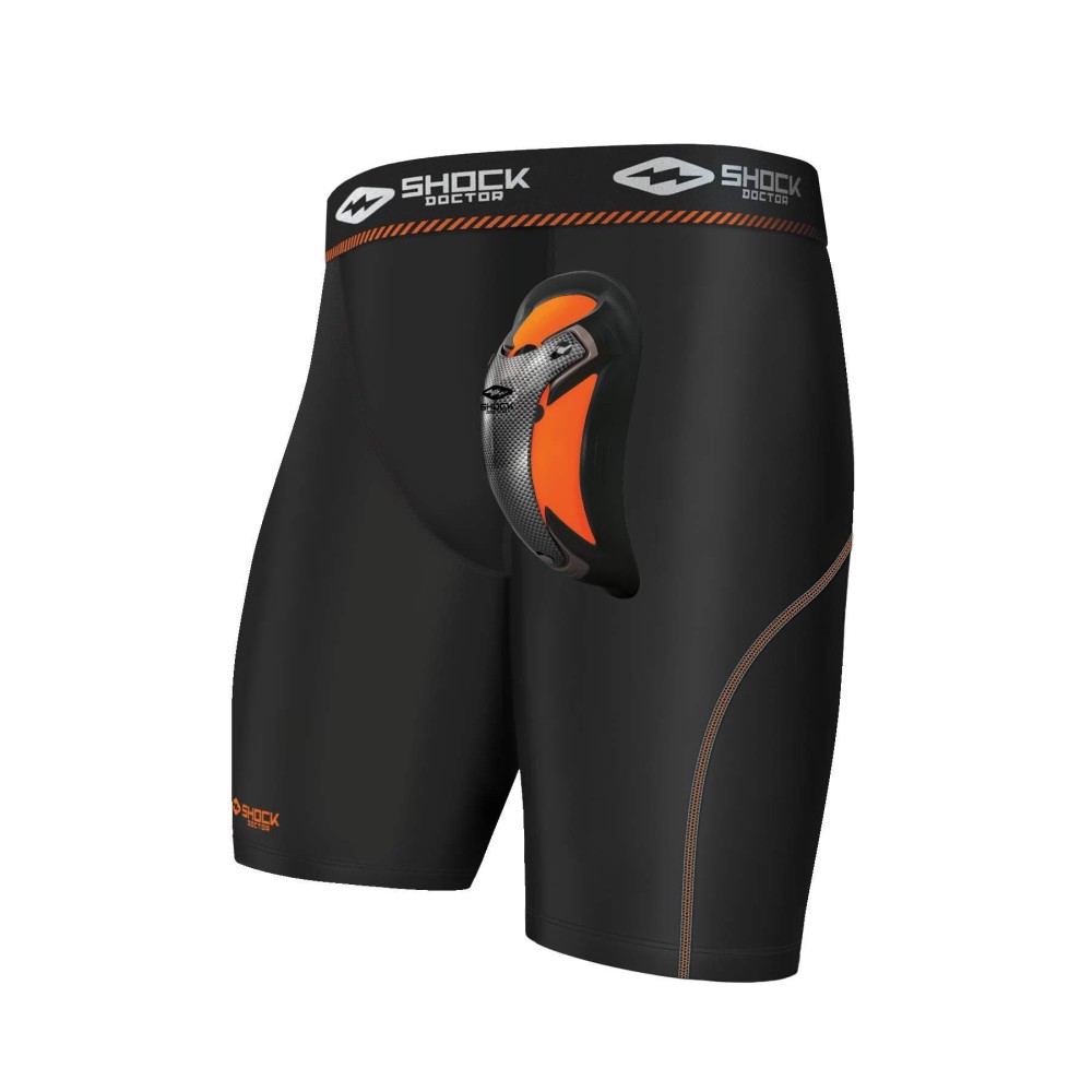 Shock Doctor Ultra Pro compression Shorts Supporter w Ultra cup protector, Youth & Adult sizes, Black, X-Large