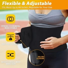 Ohuhu Waist Trimmer, Adjustable Neoprene Ab Trainer Belt For Back Support, Sweat Wrap, Sweat Enhancer, Fits Up To 44 Inches, For Men & Women