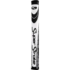 Super Stroke Flatso 1.0 Putter Grip, Oversized, Lightweight Golf Grip, Non-Slip, 10.50L X 1.10W, Usga Approved White/Black