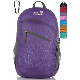 Outlander Packable Handy Lightweight Travel Hiking Backpack Daypack, Purple-L
