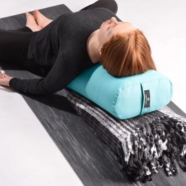 Hugger Mugger Standard Yoga Bolster - Aqua - Firm Core with a Soft Surface, Rectangular Shape,