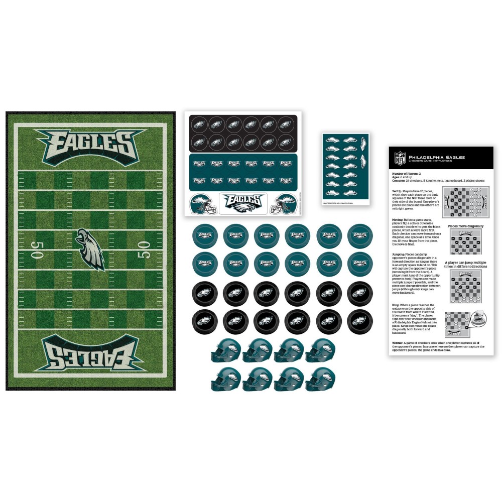 MasterPieces Family Game - NFL Philadelphia Eagles Checkers - Officially Licensed Board Game for Kids & Adults