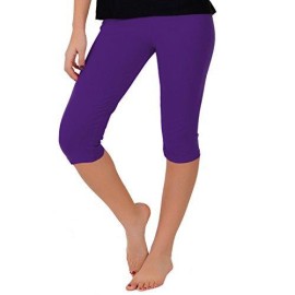 Womens Knee Length Leggings Purple Large