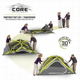 Core Equipment Core 4 Person Instant Dome Tent - 9 X 7, Green