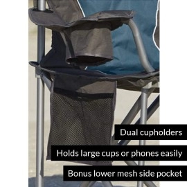 LivingXL 500-lb. Capacity Heavy-Duty Portable Chair (Charcoal)