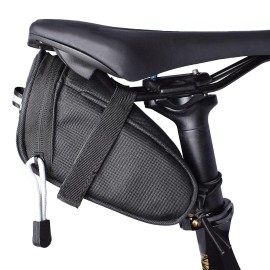 Velochampion Under Saddle Bag Bicycle Seatpack 1Litre Capacity Quick Release Strap With Reflective Trip And Zip Opening