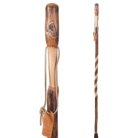 Brazos Trekking Pole, Hiking Pole, Hiking Stick or Walking Stick Handcrafted of Lightweight Wood and Made in the USA, Traditional, Hickory, 55 Inches
