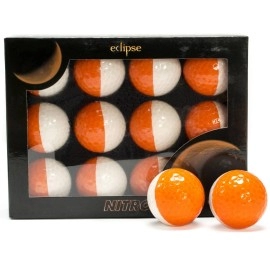 Nitro Eclipse Golf Balls, White/Orange