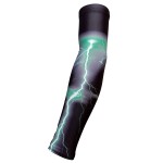 Sportsfarm New - Black Green Storm Compression Sports Arm Sleeve (Youth Large)