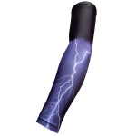 Sportsfarm New - Black Purple Lightning Compression Arm Sleeve (Youth Large)