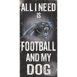 Fan Creations Sign Carolina Panthers Football and My Dog, Multicolored
