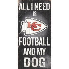 Fan Creations Sign Kansas City Chiefs Football and My Dog, Multicolored