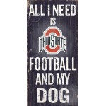 Fan Creations State Sign Ohio University Football and My Dog, Multicolored