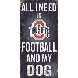 Fan Creations State Sign Ohio University Football and My Dog, Multicolored