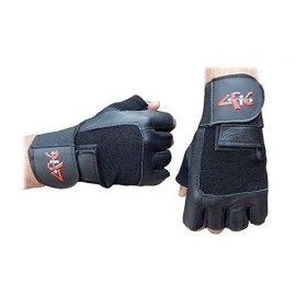 4Fit Leather Weight Lifting Gloves Long Wrist Wrap Padded Strength Training Gym S-Xxl (Medium) (Medium)