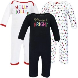 Hudson Baby Unisex Baby Cotton Coveralls Merry And Bright, 12-18 Months
