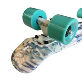 LMAI 22'' Cruiser Skateboard Graphic Blue Flower Floral Board Complete Skateboad