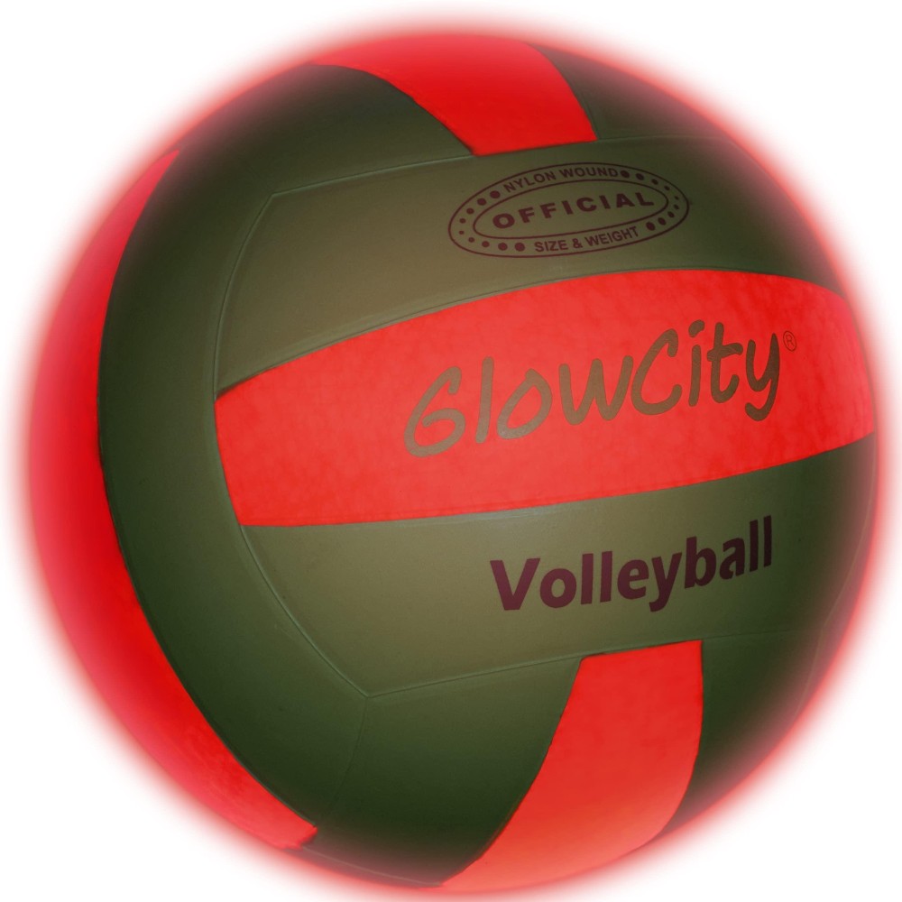 Glowcity Glow In The Dark Volleyball - Light Up Volleyballs For Kids, Teens And Adults With 2 Led Lights And Pre-Installed Batteries - Official Size And Weight