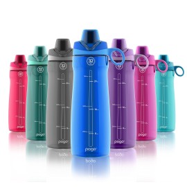 Pogo BPA-Free Plastic Water Bottle with Chug Lid, 40 Oz, Blue