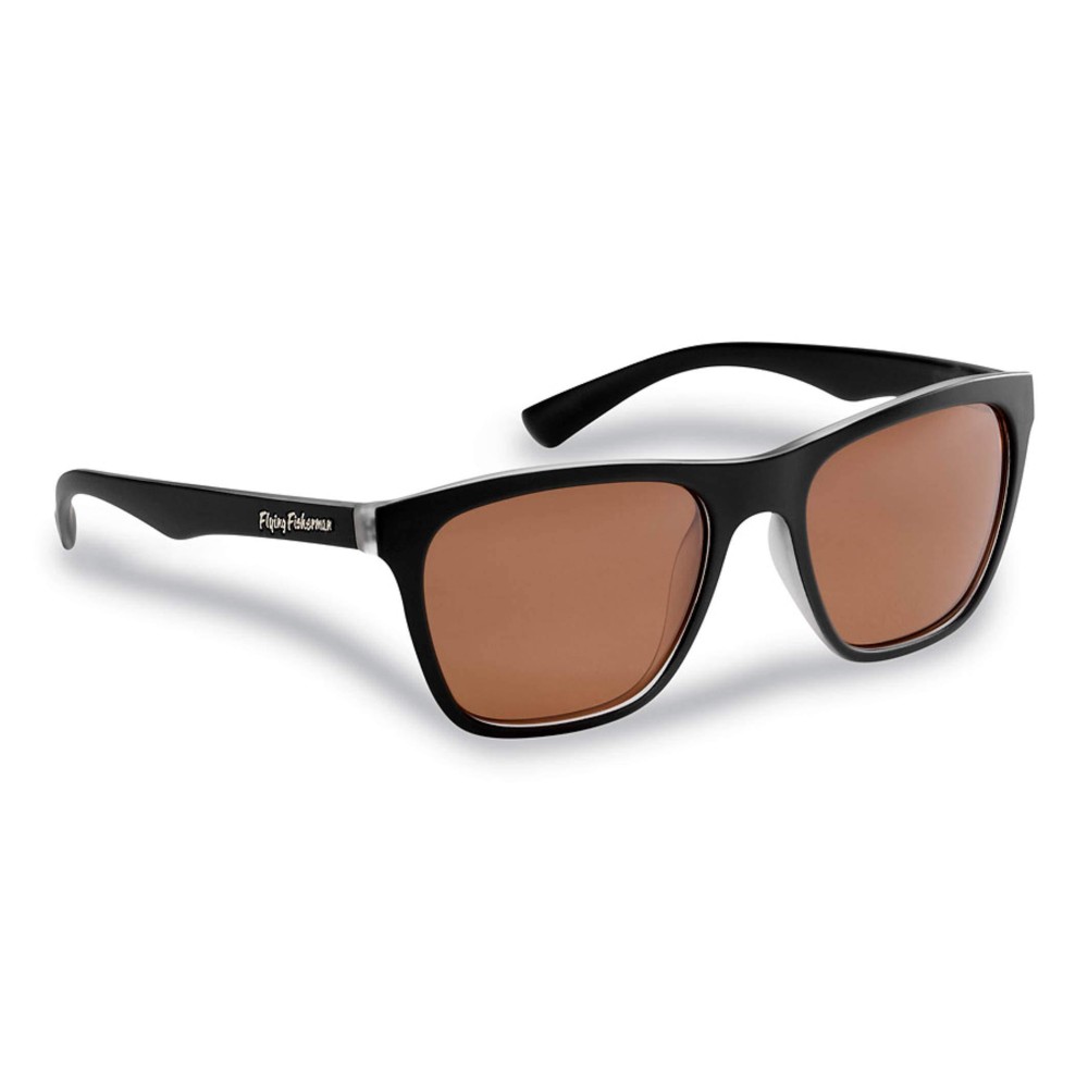 Flying Fisherman mens Fowey Sunglasses, Crystal-matte Black Frames/Copper Lenses, Medium US
