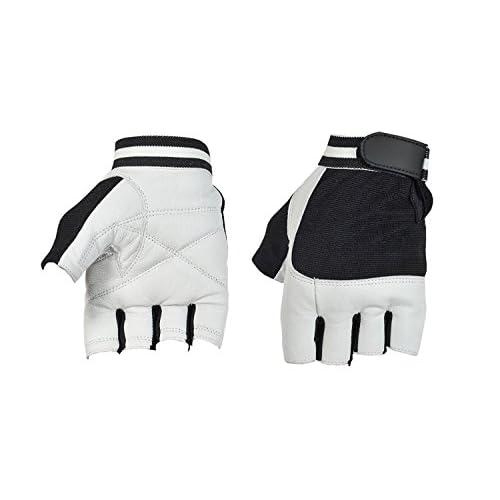 Weight Lifting Padded Leather Gloves Fitness Training Body Building Gym Sports Wheelchair Gloves (Large)