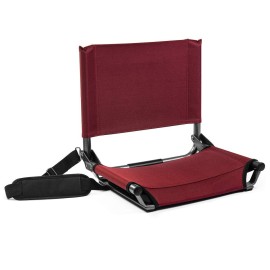 Cascade Mountain Tech Stadium Seat - Lightweight, Portable Folding Chair For Bleachers And Benches - Maroon, 17