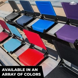 Cascade Mountain Tech Stadium Seat - Lightweight, Portable Folding Chair For Bleachers And Benches - Purple, 17