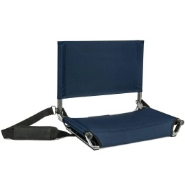 Cascade Mountain Tech Stadium Seat - Lightweight, Portable Folding Chair For Bleachers And Benches - Navy, 17