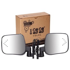 10L0L Side Rear View Mirror Set With Turn Signals For Ezgo Club Car Yamaha Gas & Electric Golf Carts
